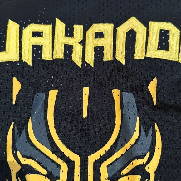 Killmonger 2 Wakanda Black Panther black/gold stitched mesh basketball jersey. - Picture 7 of 8